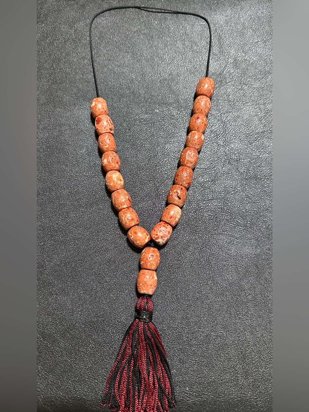 Greek Komboloi 19 Sponge Coral Worry Beads Vintage